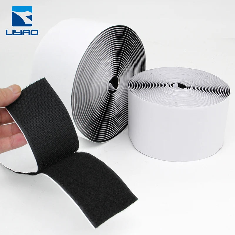 16mm*25meter Best Price Custom Logo Self-Adhesive Hook Loop Tapes Double-Sided Strong Viscosity with Factory Product Hook Loop