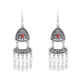 Kazakh Ethnic Earrings Red Black Green Dangle Earrings Women Drop Tassel Earrings for Party Gift Jewelry