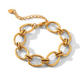 Ins Fashionable Stainless Steel 18K PVD Plated Hip Hop Big O-Type Link Chain Bracelets for Women & Men Tarnish Free Jewelry
