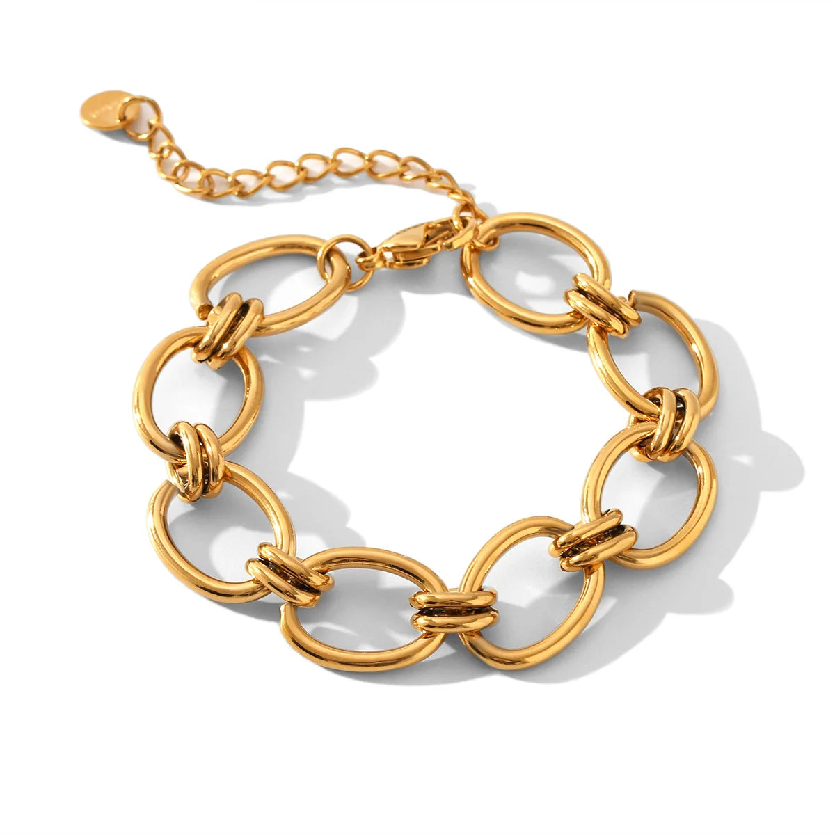 Ins Fashionable Stainless Steel 18K PVD Plated Hip Hop Big O-Type Link Chain Bracelets for Women & Men Tarnish Free Jewelry