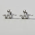 Stainless Steel Stud Earrings with Gold Plated Finish Insect Shape Zircon Stones for Unisex Fashionable Party Wedding Occasions
