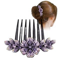 Crystal Rhinestones Flower Hair Combs Clip Vintage Hairpins Bridal Wedding Headdress Women Hair Accessories Disk Headwear