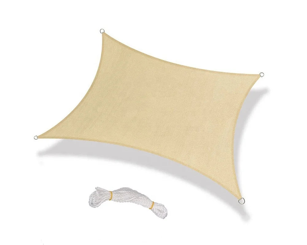 12'x12' Woven HDPE Sun Shade Sail Square Canopy Cover for Patio Garden Outdoor Backyard