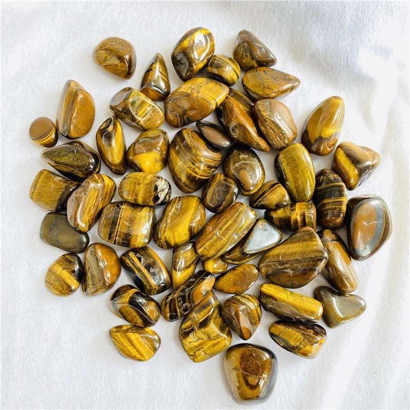 Natural Healing Tiger Eye Tumbled Reiki Yellow Quartz Crystal Gravel Stone