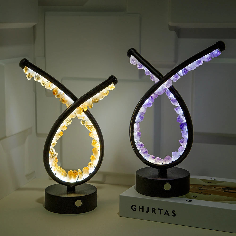 Natural Amethyst Lamp Crystal Light for Women and Girls Bedroom Decor Healing Crystal Gift for Christmas Birthday Anniversary