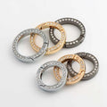 BC043 Fashion Buckle Round Ring Bag Accessories Double-sided Diamond Opening Spring Ring