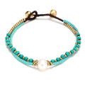New Arrival Handmade Afghan Stone Freshwater Pearl Beaded Bracelet Multi-Layered Bright Seed Bead Adjustable for Girls Gift