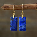 Hot Selling High-end Elegant Lapis Lazuli Pendant Earrings Geometric Natural Stone Earrings for Women