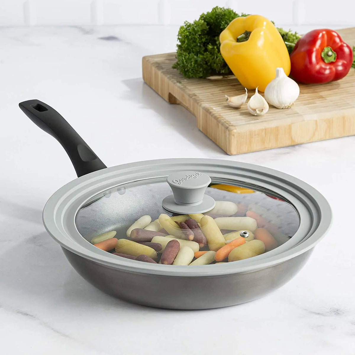 11inch Universal Lid for Pots and Pans Multi-purpose Tempered Glass Cover Black ZBW-K0089-CR