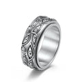 Cross-border 2025 Rotatable Vintage Punk Ring Hand Jewelry  Men's Stainless Steel Ring God's Eye Ring for Men