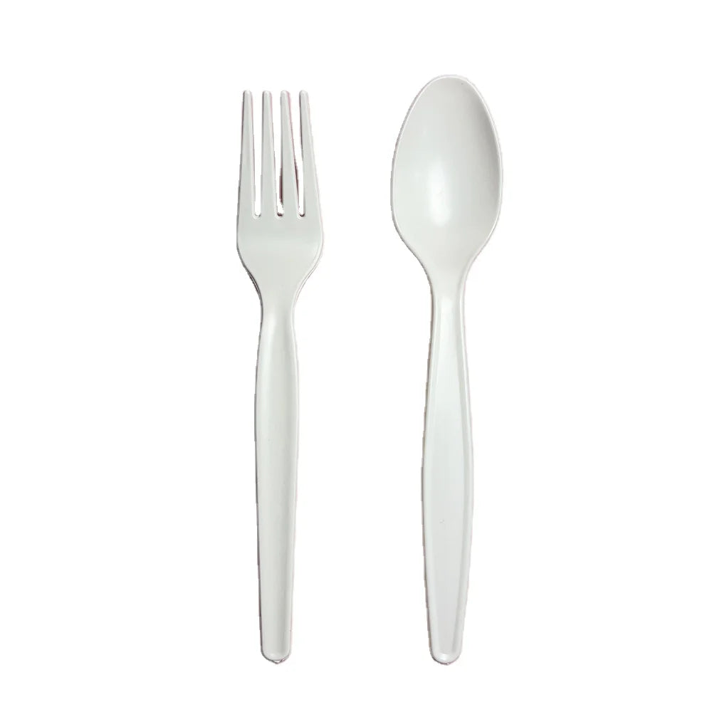 Factory-Produced 160mm Biodegradable Cornstarch Cutlery Set Disposable Plant Starch Fork Spoon for Parties