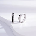 Wholesale Earrings Jewelry Rhodium Plated Cubic Zirconia Square Huggie 925 Sterling Silver Fine Jewelry Earrings
