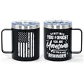 12oz 16oz  Double Wall Insulated Coffee Cup Mug  With Artwork and Handle Lids for Fathers Day Birthday Gift