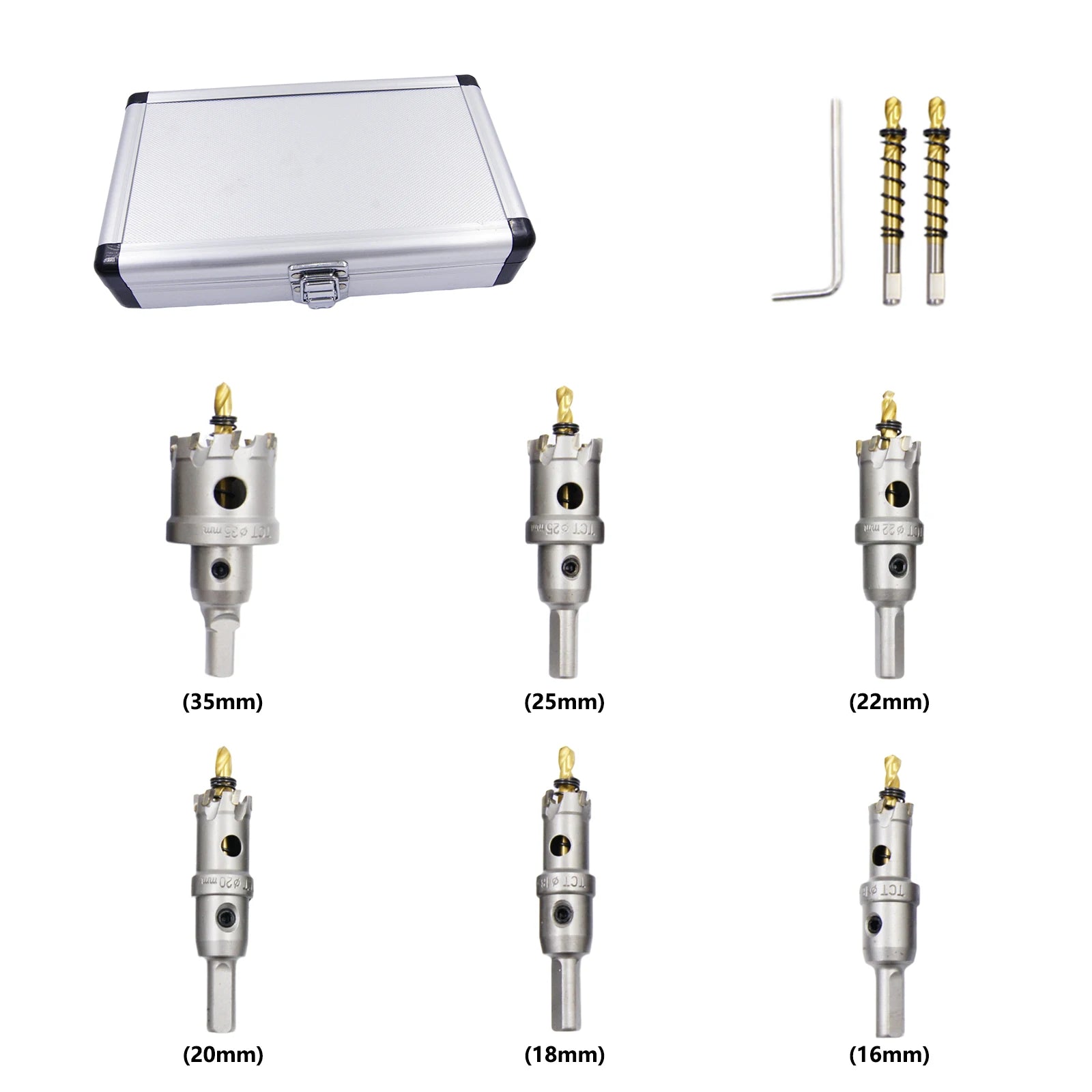 LAIWEI LD1109 9pcs Center Drill Bit Hole Saw Set Rigid Professional Metal Drilling Tool for Iron Plates 75mm