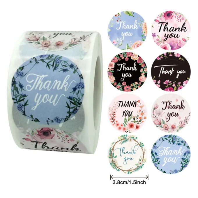 Hot Sale 1inch Self Adhesive Letters Custom Mini Stickers Printing Thank You Sticker