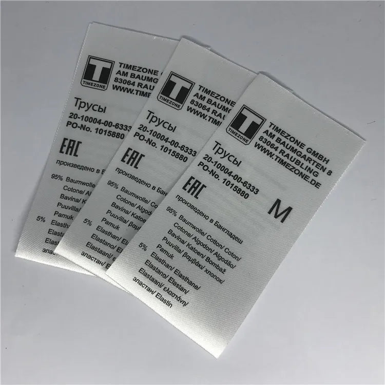 Sew on Fabric Printed Care Label Custom Care Label Printing Washing Label for Clothing