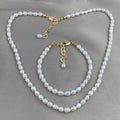 Fashion Natural Freshwater Pearl Choker Necklace Bracelet Jewelry Sets Women 2021 Minimalist
