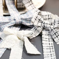 High Quality Iridescent Polyester Check Woven Ribbon Custom Printed Logo Embossed Finish for Valentine's Day Gift Wrapping Bow