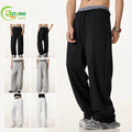 Custom Blank Casual Baggy Jogging Pants Men French Terry Cotton Oversized Double Waist Wide Leg Flared Baggy Sweatpants