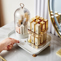 360 Rotating Slots Plastic Sustainable Makeup Pen Container Tool Storage Organizer Partition Box with Dustproof Lid Brush Barrel