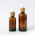 Essential Oil 5ml 10ml 15ml 20ml 30ml 1oz 50ml 100ml Clear/amber/green/blue  Glass Dropper Bottles With Bamboo Pipette Dropper