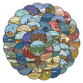50Pcs US State Scenery Cartoon Stickers for Water BottleGift for Kids Teens Adults GirlTravel Map Waterproof Vinyl Stickers