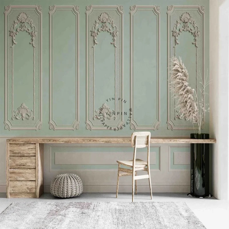 Modern Silk Waterproof Anti-Static 3D Molding Living Room Wall Art Wallpaper