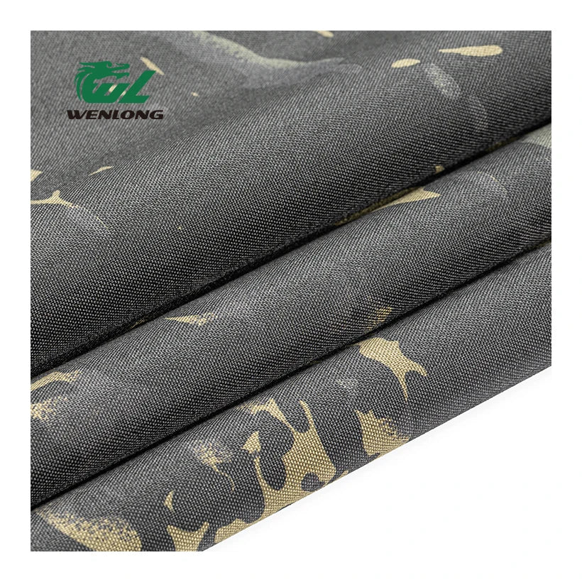 100% Nylon 1000D Hot Sale Black Waterproof Breathable Camouflage Cordura PU Coated Woven Fabric for Tactical Vest Bags Costumes