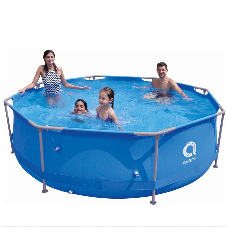 Outdoor Backyard B02 Jilong Avenli 17798 12 Foot X 30 Inch Round Metal Steel Frame Above Ground Swimming Pool