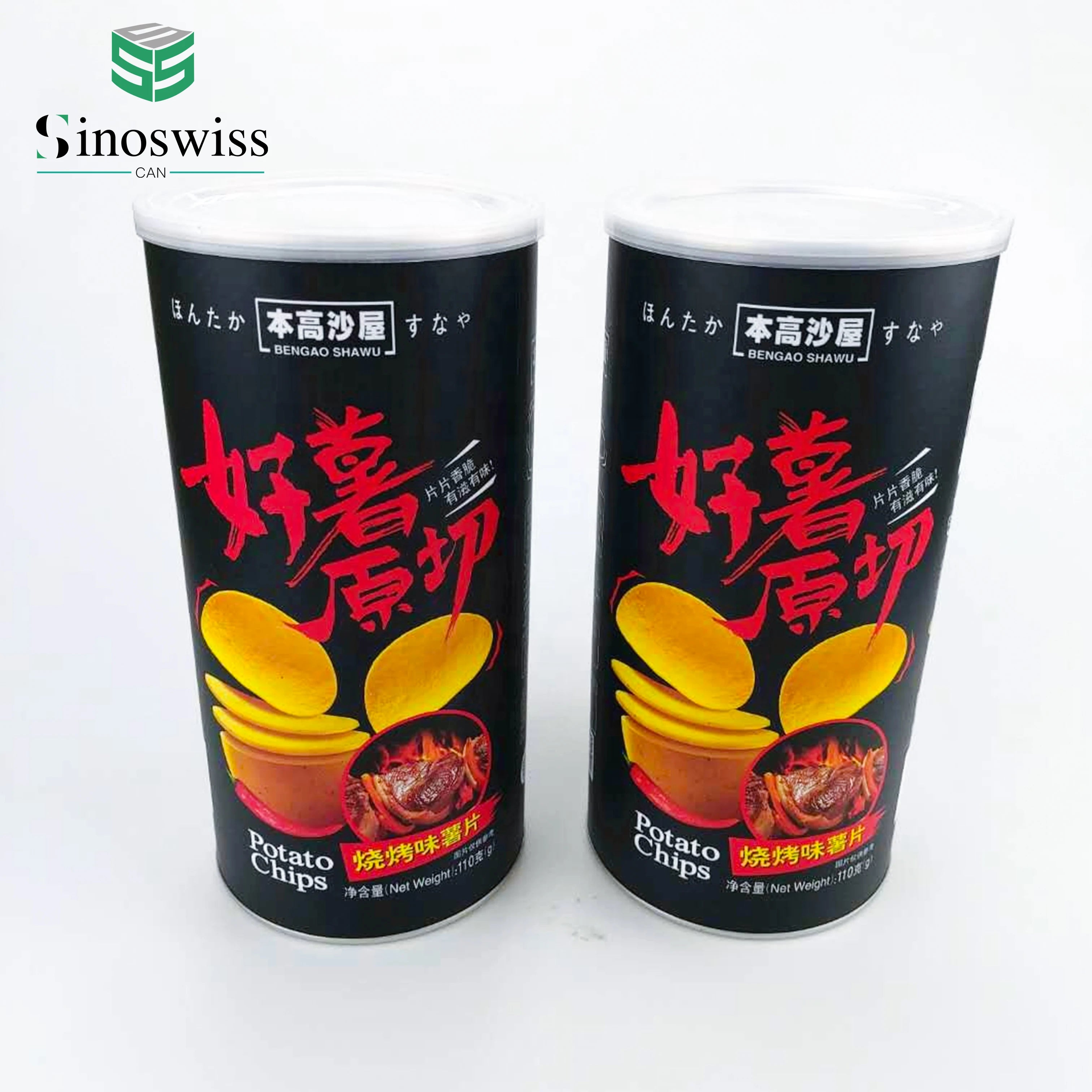Oil-Proof Lined Kraft Paper Tube for Potato Chips Snack Packaging Custom