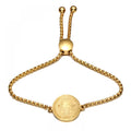 Religious Products Jewelry Adjustable Box Chain Gold Plated Stainless Steel Rosary Catholic Bracelet