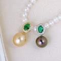 P1637 11-12mm DIY Natural  Freshwater Pearl Charm Pendant Necklace Accessory 925 Sterling Silver Jewelry for Women Without Chain
