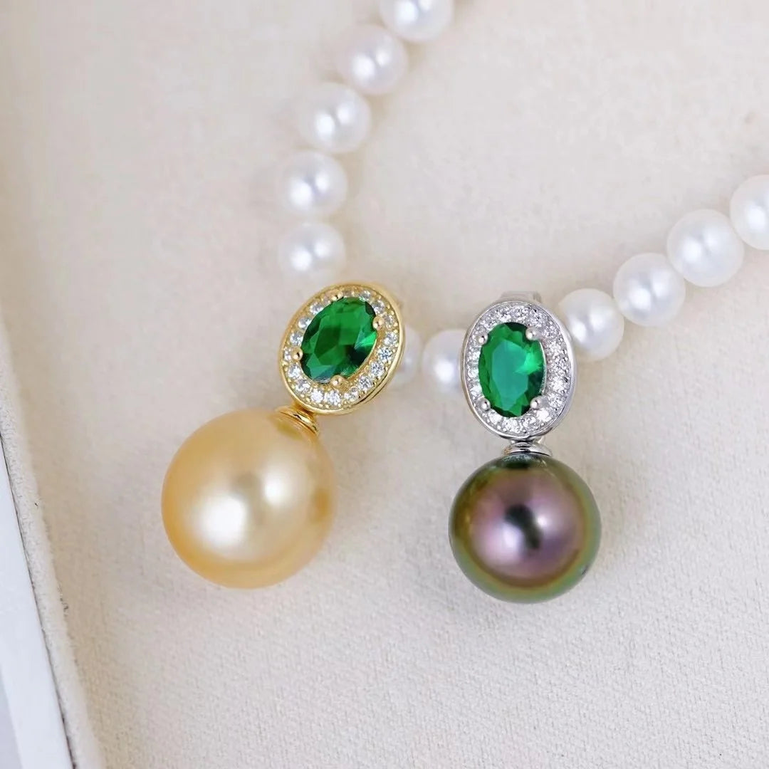 P1637 11-12mm DIY Natural  Freshwater Pearl Charm Pendant Necklace Accessory 925 Sterling Silver Jewelry for Women Without Chain