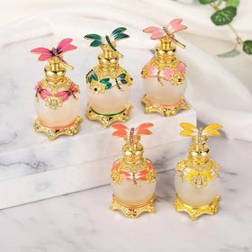 Luxury 15ml Gold Perfume Bottles with Pump Sprayer Handmade Arabic Design for Dubai Screen Printing Surface Handling