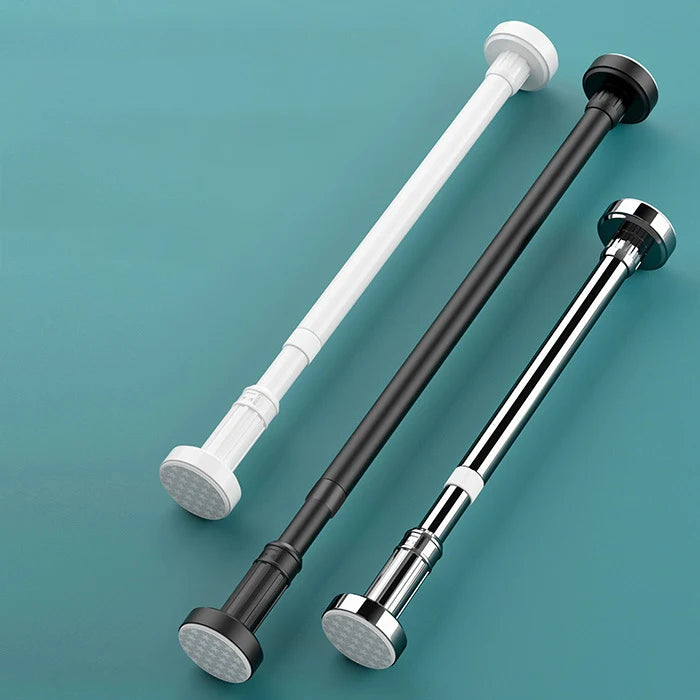 Rustproof Shower Curtain Rod No Drilling 304 Stainless Steel Anti-Slip Adjustable Tension Spring Multi-Function Storage CE