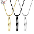 DAIHE New Fashion Korean Stainless Steel Square Twisted Column Bar Pendant Necklace