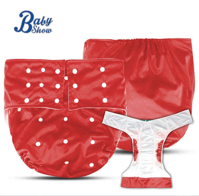 Soft Cotton Adult Cloth Diapers - Adjustable Snap Closure Washable Reusable for Incontinence Care