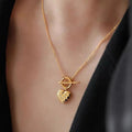 Stainless Steel Gold Plated Cupid Arrow Pendant Heart Necklace Women's Romantic Design Versatile Temperament Fashionable Jewelry