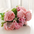 U-3051 10 Heads Top Quality Artificial Silk Ted Bakerpure Bakerlayered Peony Flower Bouquet for Wedding