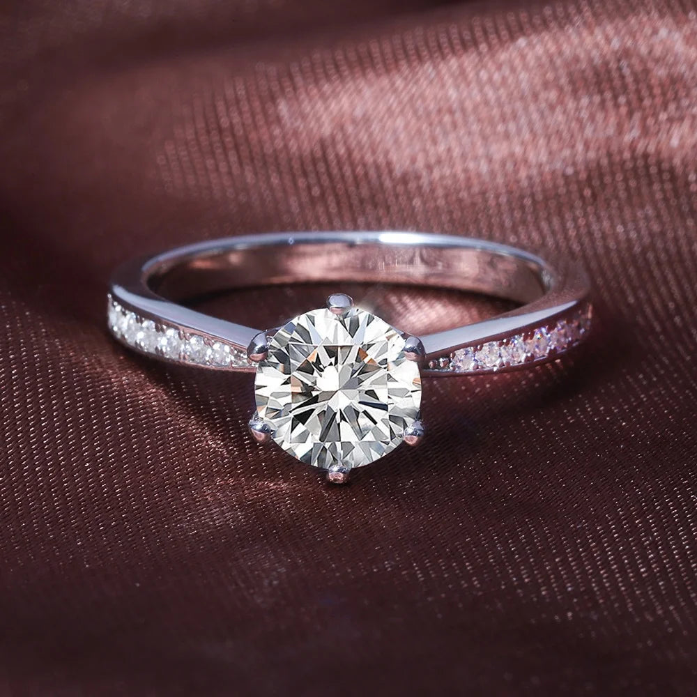 M21A Abiding Custom IGI Certified Round 6.5MM 1ct Lab Grown Diamond 9K 10K 14K 18K Real Gold Engagement Wedding Ring