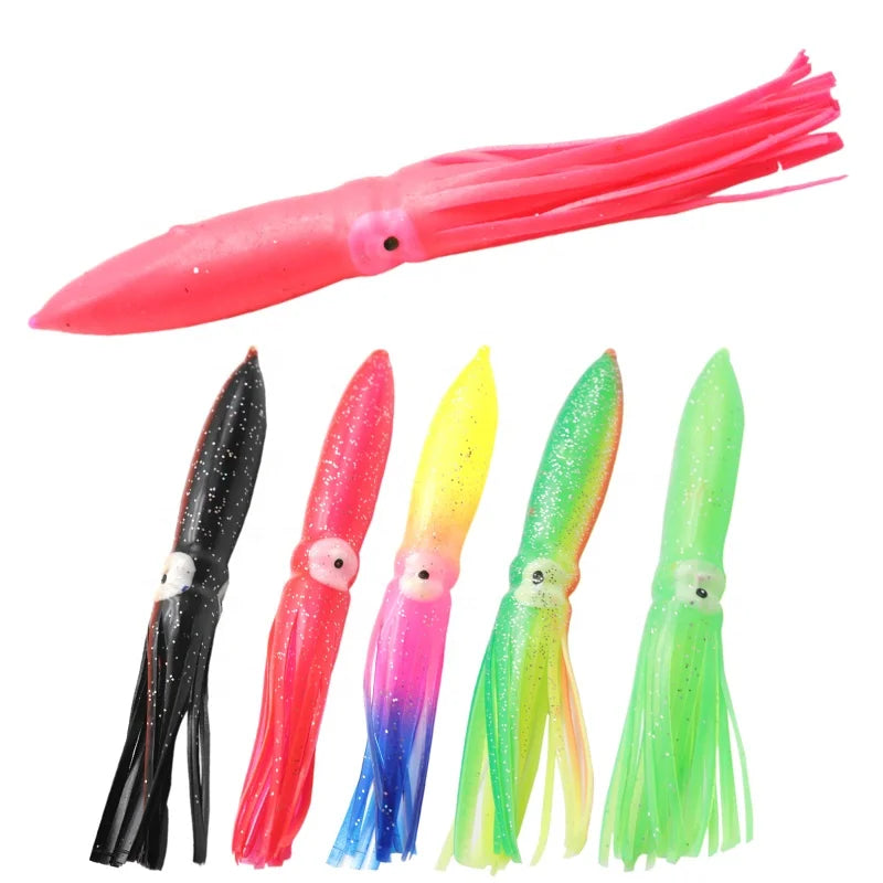 Trolling Bulb Squid Lure 6'' PVC Soft Plastic Calamari Octopus Big Game Offshore & River/Lake/Stream Fishing Lure