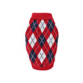 Mimixiong Pet Clothes Christmas Style Sweater Suit for Dogs and Cats Diamond Lattice Pattern Knitted Pet Clothes