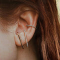 Europe Lady Fashion Earrings Simple Gold Plated Letter C Shaped Crystal Stud Earrings for Women 2023