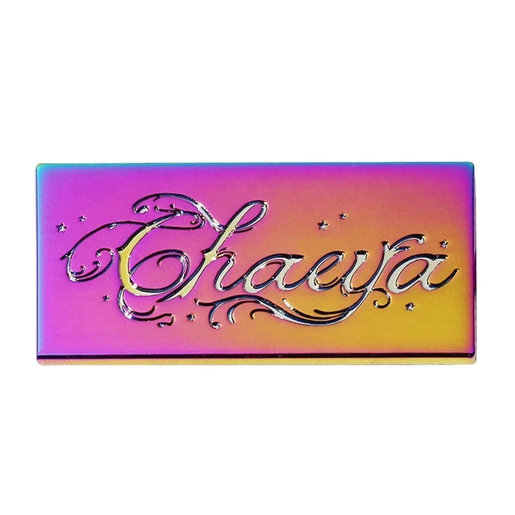 Rectangle Shape Handbag Metal Name Tags rainbow Plated Engraved Letter Metal Badge for Should Bags