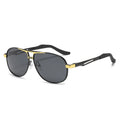 H202 Unisex Sunglasses Retro Gold Metal Square Korean Style UV400 Polarized Photochromic Transition Sun Protection for Driving