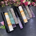 Fluorite Cylinder Natural Healing Stone Yellow Calcite  Crystal Cylinder for Decor