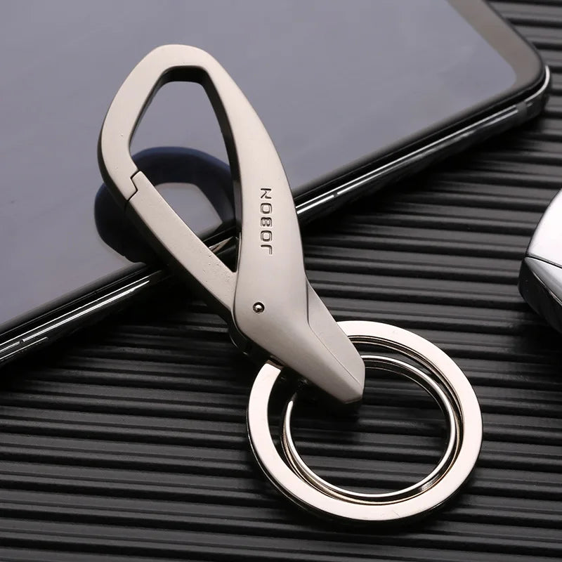 New Arrival Creative Car Key Waist Double Ring Pendant Circle Metal Keychain