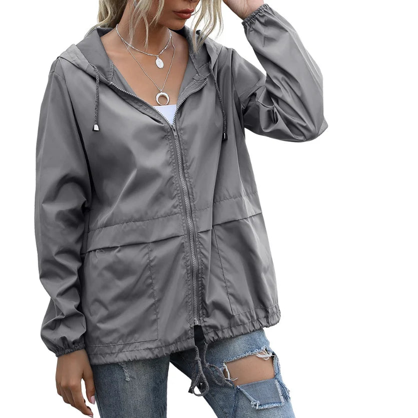 Women Jacket Autumn Spring Streetwear Tactical Waterproof Windbreaker Jackets Female Hooded Hip-hop Pilot Windproof Coat Fashion