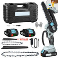 Mini Cordless Chainsaw | 4+6-Inch Chainsaw for Tree Trimming and Branch Cutting with Built-in Chain Lubrication System