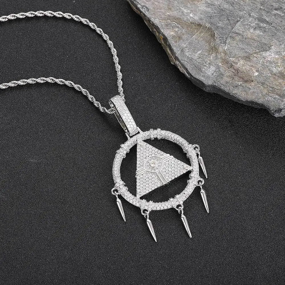 New Arrival Anime Yu-Gi-Oh Millennium Wisdom Wheel Necklace Personality Copper Inset Zircon Pendant for Men Boys Anime Hobbyists